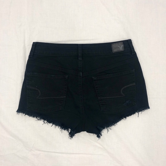 American Eagle Black Hi-Rise Festival Denim Shorts - Picture 2 of 4